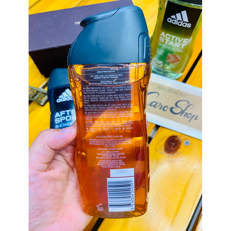 Shower gel 3 in 1 Adidas sữa tắm gội Nam nội địa Pháp 250ml