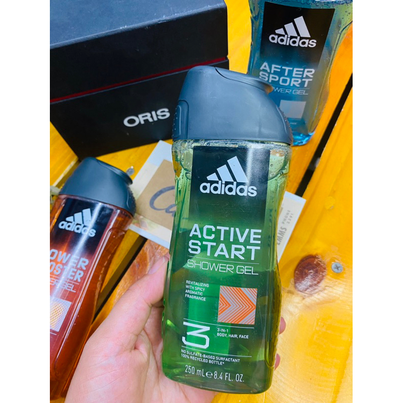 Shower gel 3 in 1 Adidas sữa tắm gội Nam nội địa Pháp 250ml
