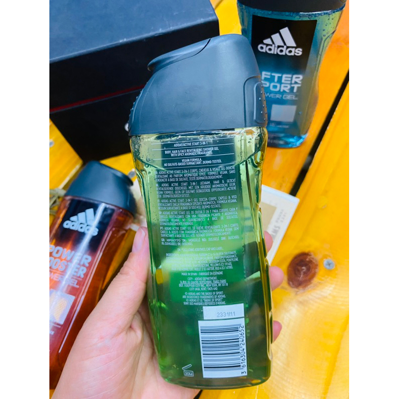 Shower gel 3 in 1 Adidas sữa tắm gội Nam nội địa Pháp 250ml