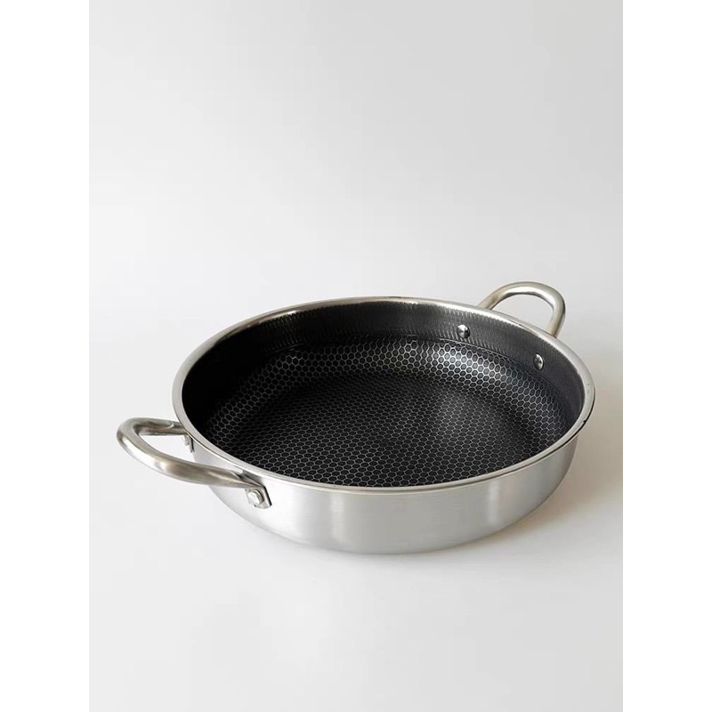 CHẢO TỔ ONG HÀNG ĐỨC SZ 28 ĐÁY PHẲNG 2 QUAI