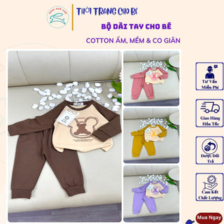 Quần áo thu đông cho bé trai bé gái bộ quần áo ngủ cotton cho bé trai bé gái bộ đồ cho các bé từ 7-22kg