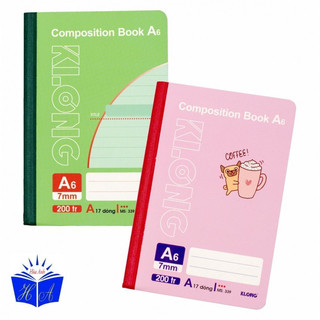 Sổ kẻ ngang may dán gáy composition book a6 140 trang - 200 trang. ms: 338/339