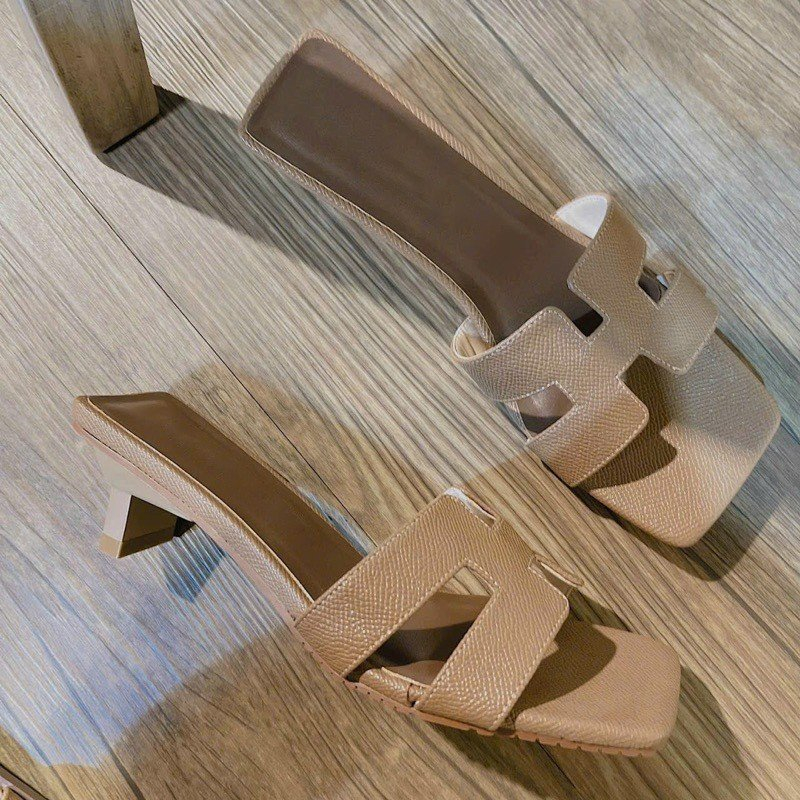 Dép Cao Gót Nữ Cao 4 Cm Thiết Kế Chữ H Tinh Tế Sang Chảnh Giày Bánh Bèo Mã DépH