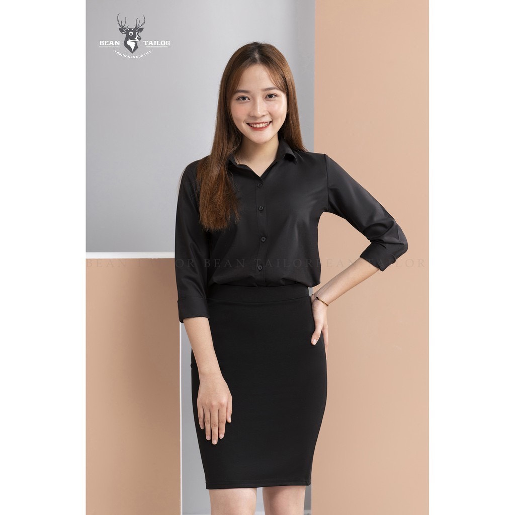 Sơ mi nữ dáng suông, chất vải mềm mịn, thoáng mát- áo sơ mi nữ dài tay màu đen trắng cao cấp,lụa,,voan,đi làm,công sở