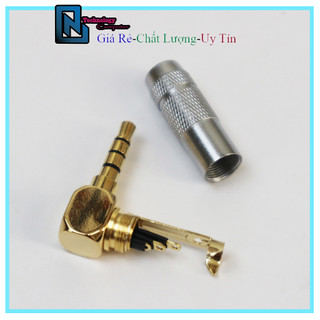 Đầu Jack 3.5mm Kim Loại Có Ren Vặn Mạ Vàng 4 Khấc Kết Nối