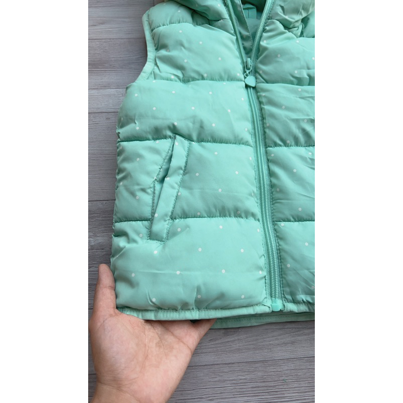 Áo Gile Xanh Chấm Bi Dư Xịn Bé Gái