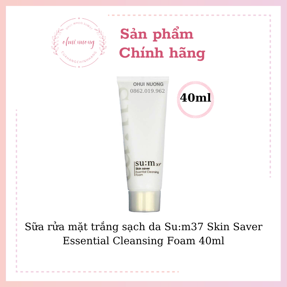 Sữa rửa mặt trắng sạch da Su:m37 Skin Saver Essential Cleansing Foam 40ml_HÀNG CHÍNH HÃNG