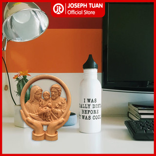 Tượng gỗ Thánh Gia - Mẫu đôi tay để bàn (Holy Family Wooden Statue for Desk)
