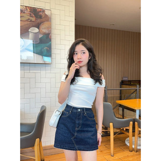 Kido - chân váy jean ngắn wash jean skirt