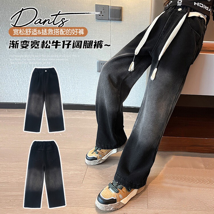 Quần Bò Jean Cho Bé Gái, Quần Jean Ống Rộng Mềm Mại Dáng Xuông Size Đại Babimama J91