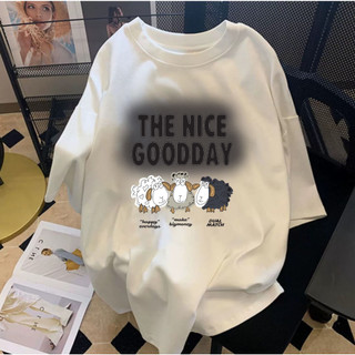 Áo thun am nam nữ tay lỡ form rộng the nice good day