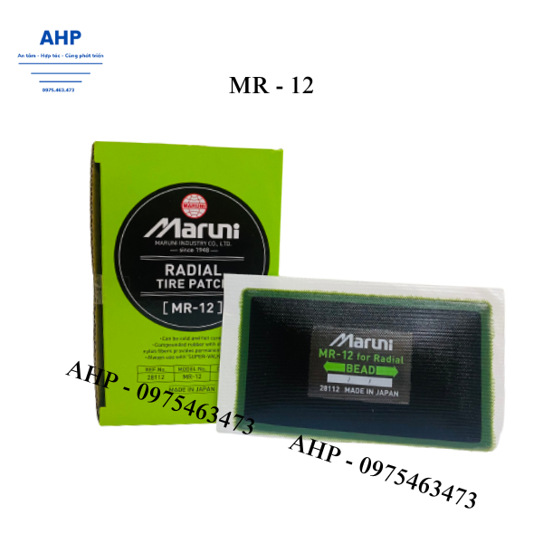 Hộp 10 miếng vá lốp có bố vải dành cho lốp không săm xe Du Lịch, xe Tải Model: MR-12 (70x120mm)