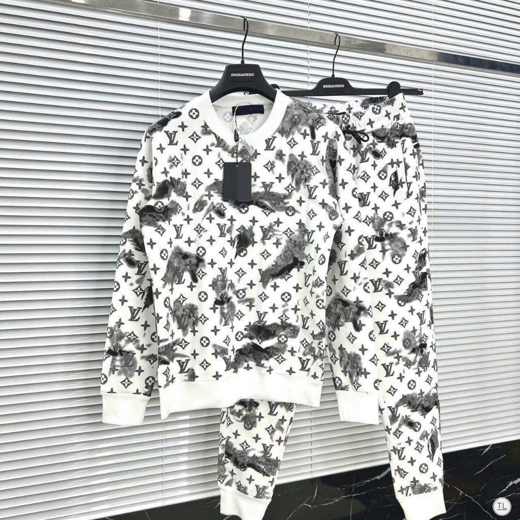 Đồ Bộ Nỉ Nam Bộ Nỉ Nam LV Khóa Kéo Thu Đông Cao Cấp