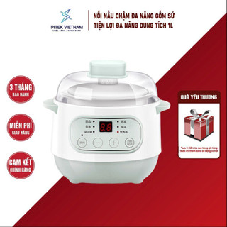 Nấu cháo chậm cho bé ăn dặm seka gt68 - nồi hầm cháo, kho cá chậm, hầm cách thủy, ninh cháo cho bé 1l - pitek