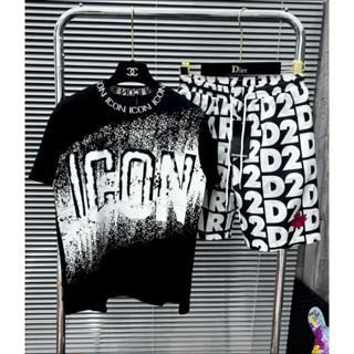  Bộ Quần Áo Nam mùa hè ICONN DSQ bộ quần áo nam cổ tròn tay ngắn size M-L-XL-XXL chất thun lạnh co dãn 
