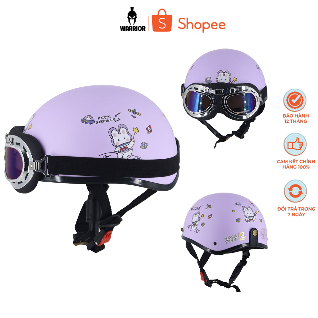 Mũ bảo hiểm 1/2 SRT tem Thỏ phi hàng gia siêu cute