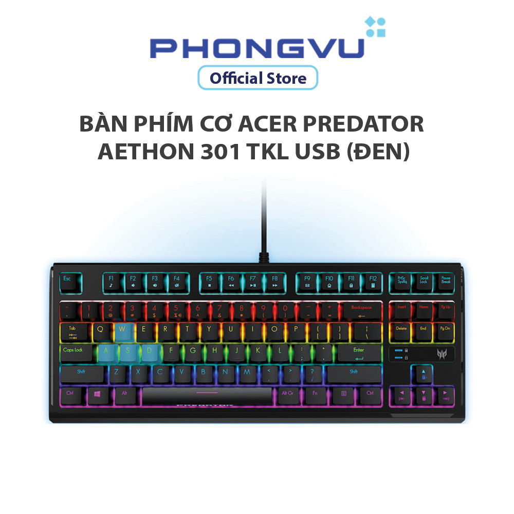 Bàn phím cơ Acer PREDATOR Aethon 301 TKL USB (Đen) - Không bảo hành