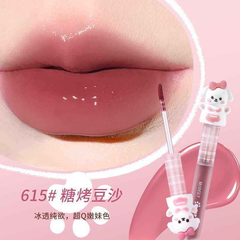 Son Bóng Mansly Cún Hồng Mirror Lip Gloss Hiệu Ứng Gương Không Phai Màu Dễ Thương ảnh thật shop chụp