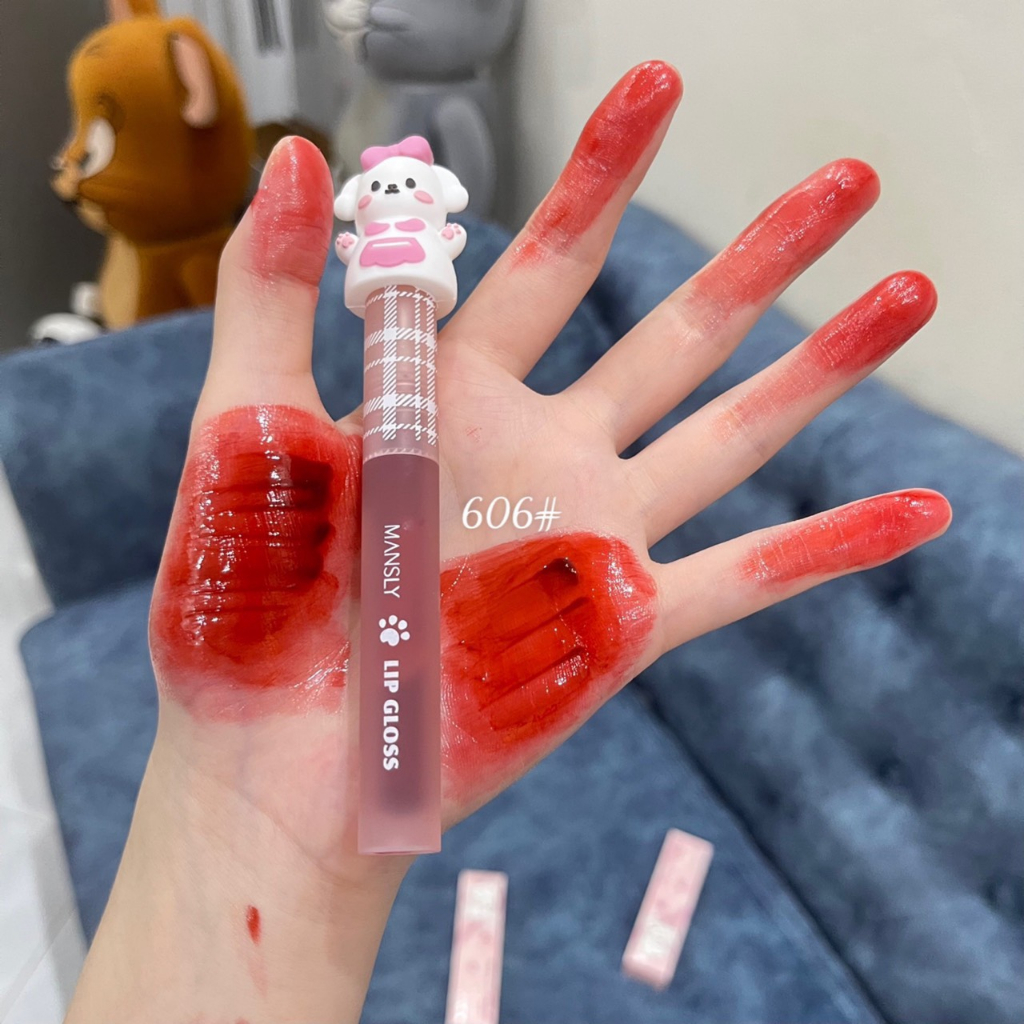 Son Bóng Mansly Cún Hồng Mirror Lip Gloss Hiệu Ứng Gương Không Phai Màu Dễ Thương ảnh thật shop chụp