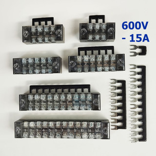 Cầu đấu điện domino tb15 - 600v- 15a số cầu 3p 4p 6p 8p 10p 12p, jumper tb15