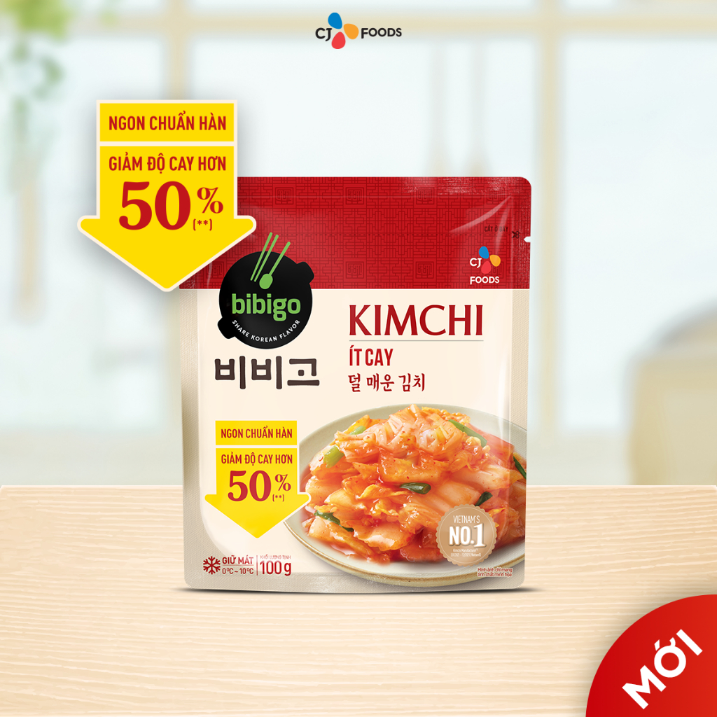 [HCM] Kim chi cải thảo ít cay Bibigo - Gói 100g