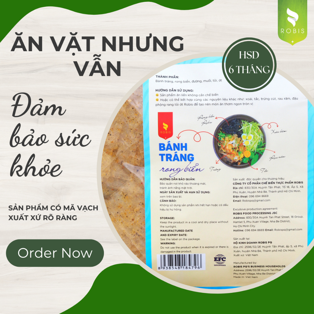 500G Bánh tráng siêu to 6 vị nhà Robis, Lẩu thái, phô mai, trứng muối, hành phi, muối tỏi, rong biển. 500G ăn thỏa thích