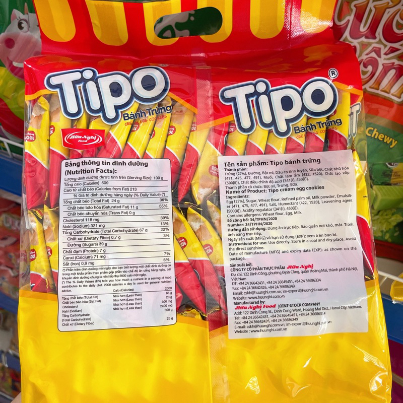 Bánh Trứng Tipo Bịch 220g/500g