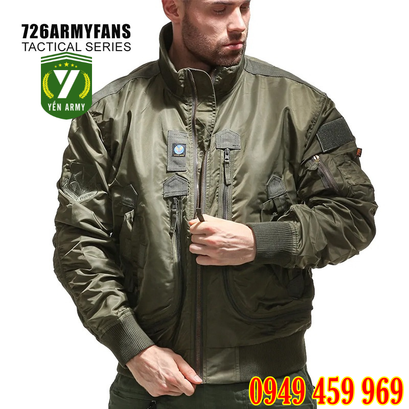 Áo Khoác Pilot Lính Nam Xịn Màu Đen / Xanh Rêu - Mã PL1983