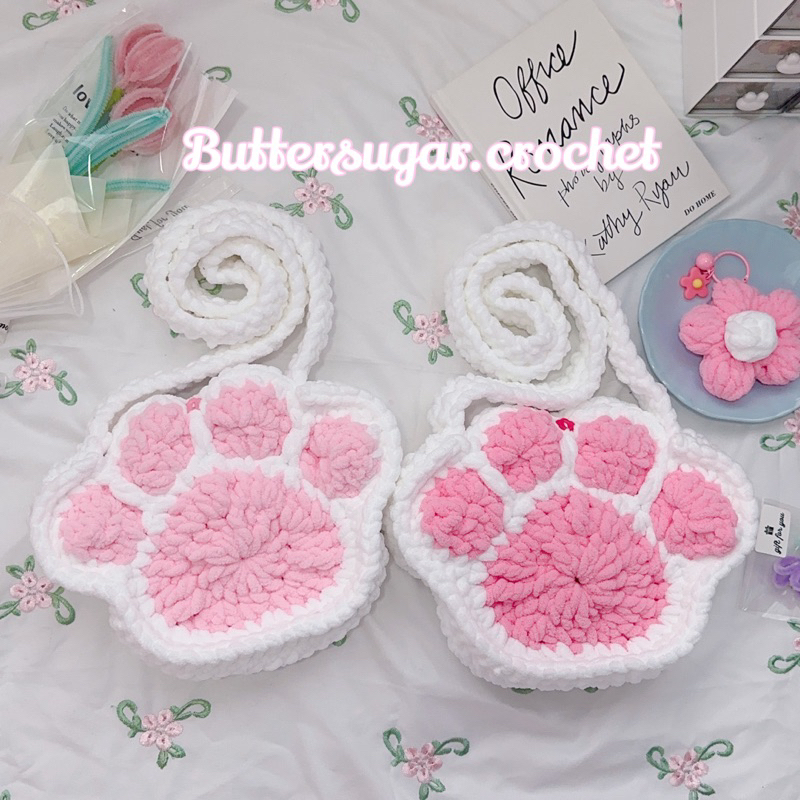 Buttersugar.crochet | TÚI LEN CHÂN MÈO