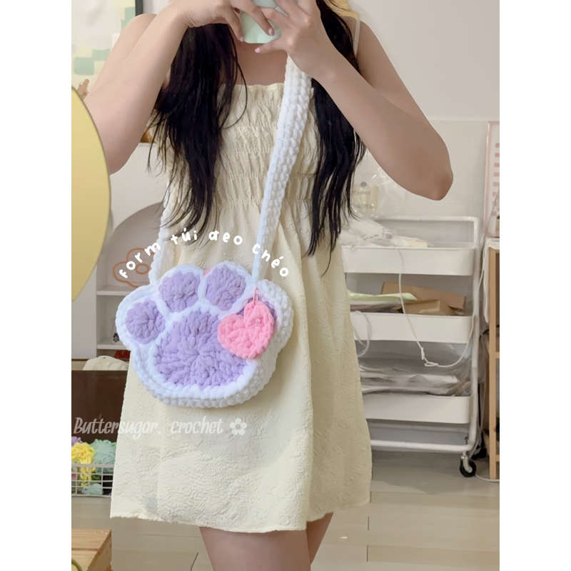 Buttersugar.crochet | TÚI LEN CHÂN MÈO
