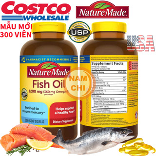 [DATE 2026] Viên Uống Bổ Sung Dầu Cá Nature Made Fish Oil 1200mg Viên Chuẩn Hàng Mỹ (MẪU MỚI 300 VIÊN)