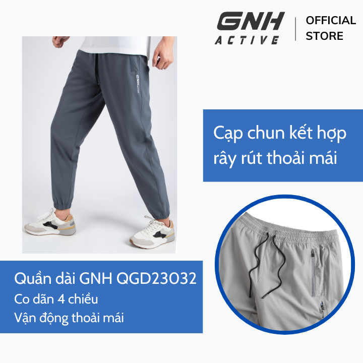 Quần dài thể thao nam GNH Active Quần thể thao nam dáng dài chất vải gió trẻ trung co giãn bốn chiều | GNH23032