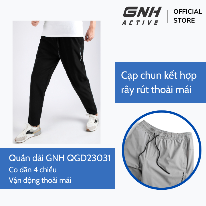 Quần dài nam thể thao GNH Active Quần thể thao nam dáng dài chất vải gió kiểu dáng trẻ trung năng động | GNH QGD 23031