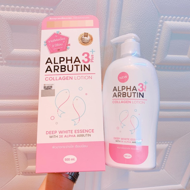 Sữa dưỡng thể trắng da Alpha Arbutin Collagen Lotion 3 Plus 500ml Thái Lan