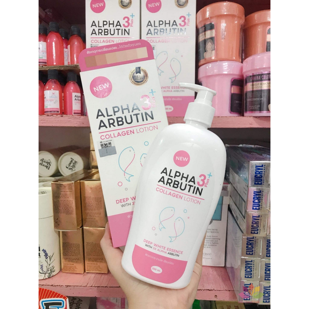 Sữa dưỡng thể trắng da Alpha Arbutin Collagen Lotion 3 Plus 500ml Thái Lan