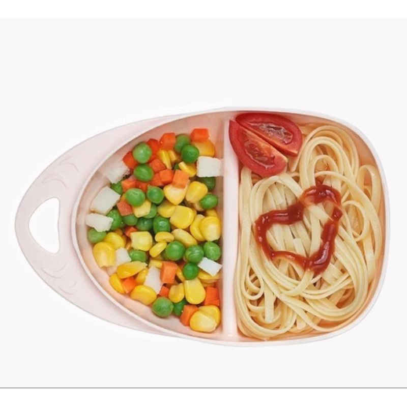 Bộ dụng cụ ăn dặm cho bé 5 chi tiết (thìa, dĩa, bát, khay 2 ngăn, HKM sữa VITA DAIRY cao cấp