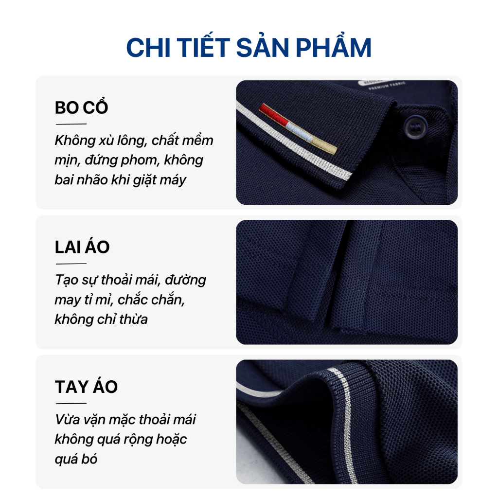 Áo Polo nam cao cấp Thêu  SIXMEN Mã Đáo Thành Công - polo vải cá sấu cotton CVC Feelmax premium