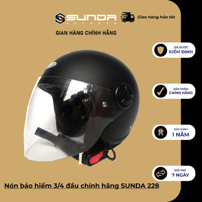 Nón bảo hiểm 3/4 đầu chính hãng SUNDA 228 (nhiều màu)