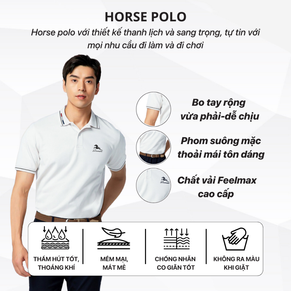 Áo Polo nam cao cấp SIXMEN  Mã Đáo Thành Công - Áo thun polo vải cá sấu cotton CVC thoáng mát