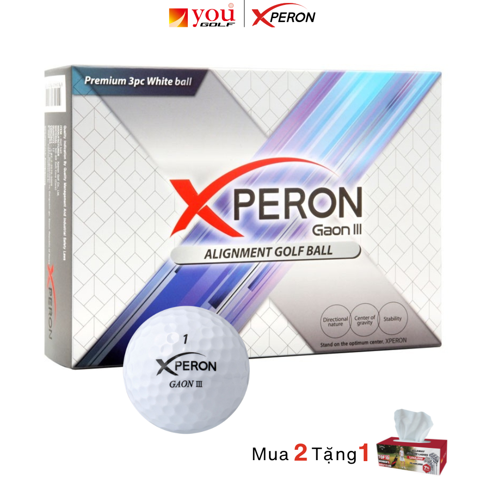 (Có Tách Lẻ) Bóng Golf Xperon Gaon III 3 Lớp - Hộp 12 Bóng