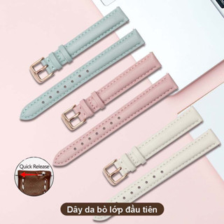 [Hàng nhập- Loại Xịn] Dây đồng hồ da bò 2 mặt lớp da bò đầu tiên CHỐT THÔNG MINH BO-27 size 12 14 16 18 20mm