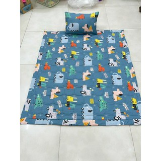 Set chăn gối bé đi học cotton hàn