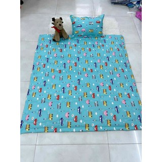 Set chăn gối bé đi học cotton hàn