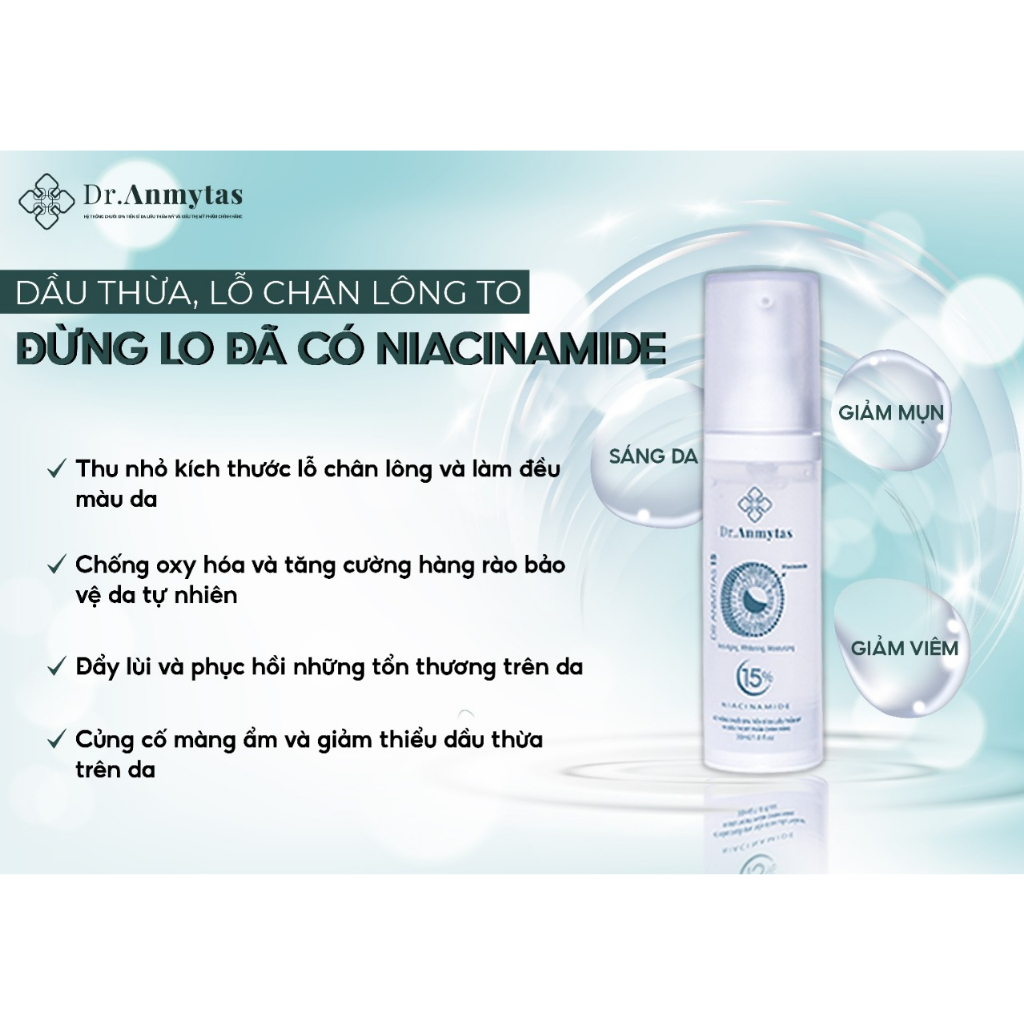 Serum Niacinamide 15% Dr. Anmytas - Bí quyết cho làn da hoàn hảo