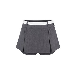 Chân váy xám xếp li