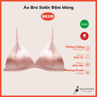 Áo Lót VANVENE, áo Bralette BR209 Vải Satin Cao cấp Đệm Mỏng dây mảnh