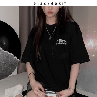 Áo thun nữ PLEASURE form rộng , áo phông basic unisex 260gsm cotton oversize đen BLACKDOKI