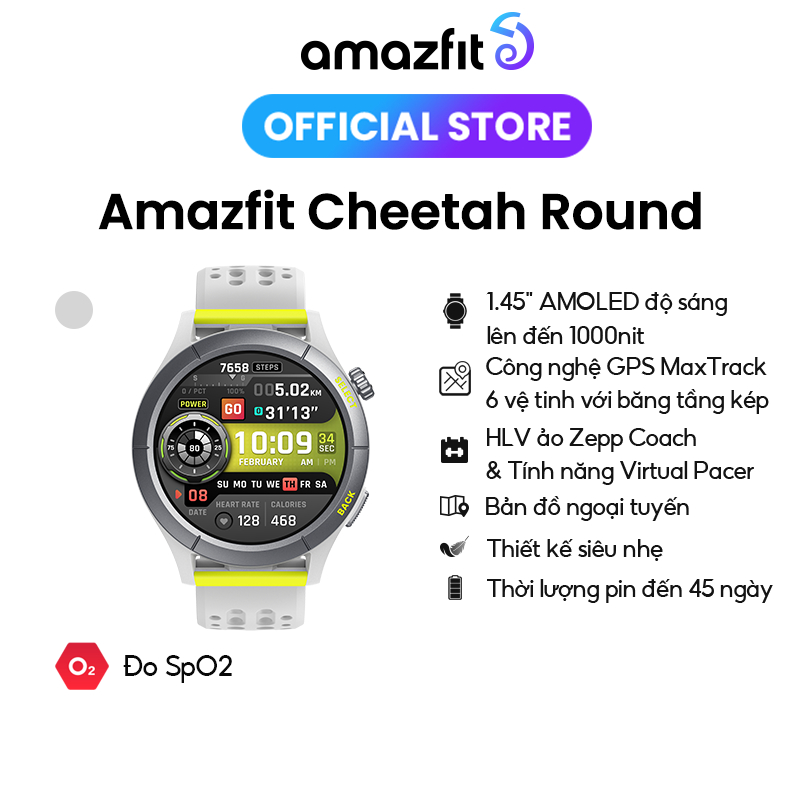 Đồng hồ thông minh Amazfit Cheetah Round - GPS băng tần kép - Bản đồ ngoại tuyến