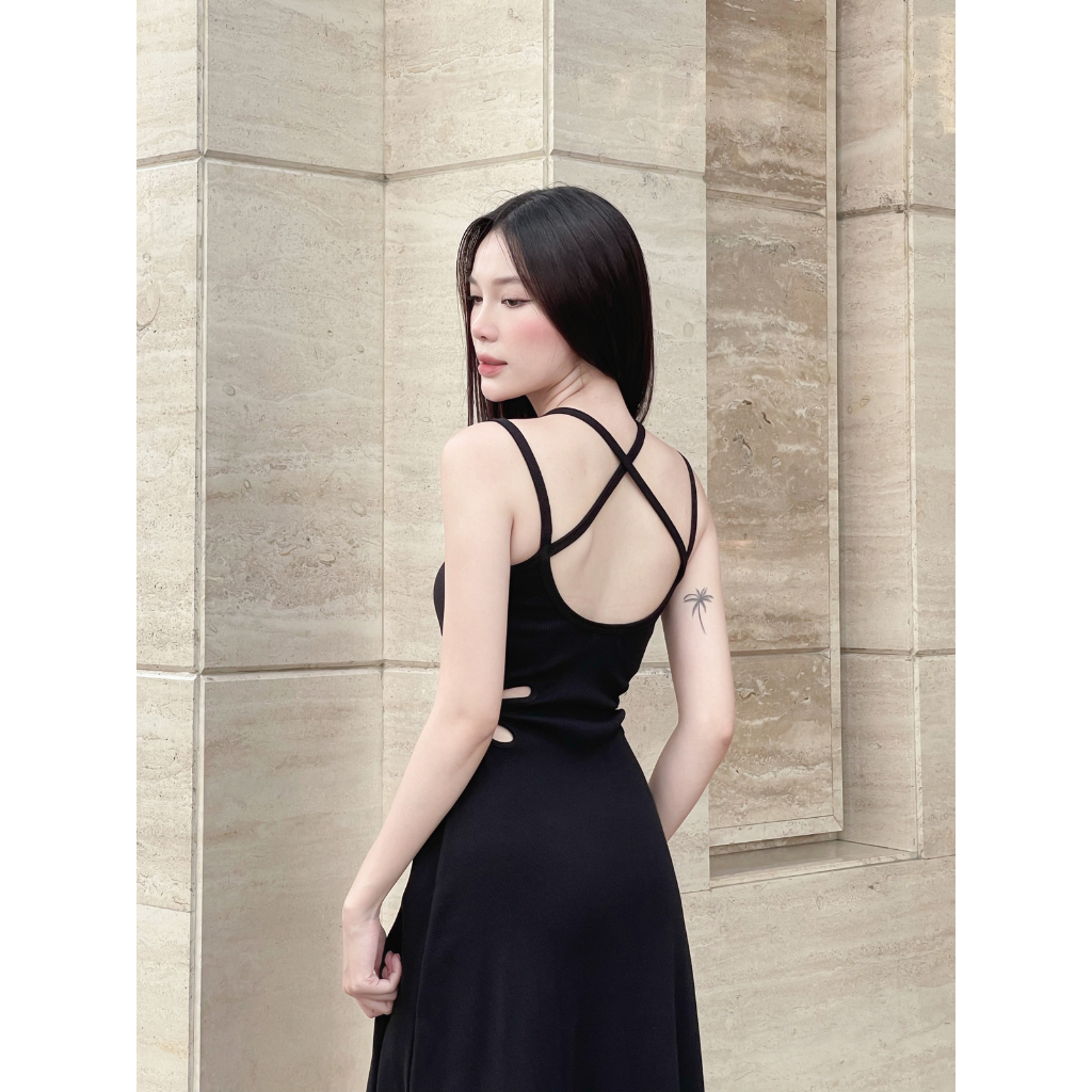 Đầm Hai Dây Cut Out Dáng Xòe Form Dài - TORY DRESS - GOÛT DE JUN