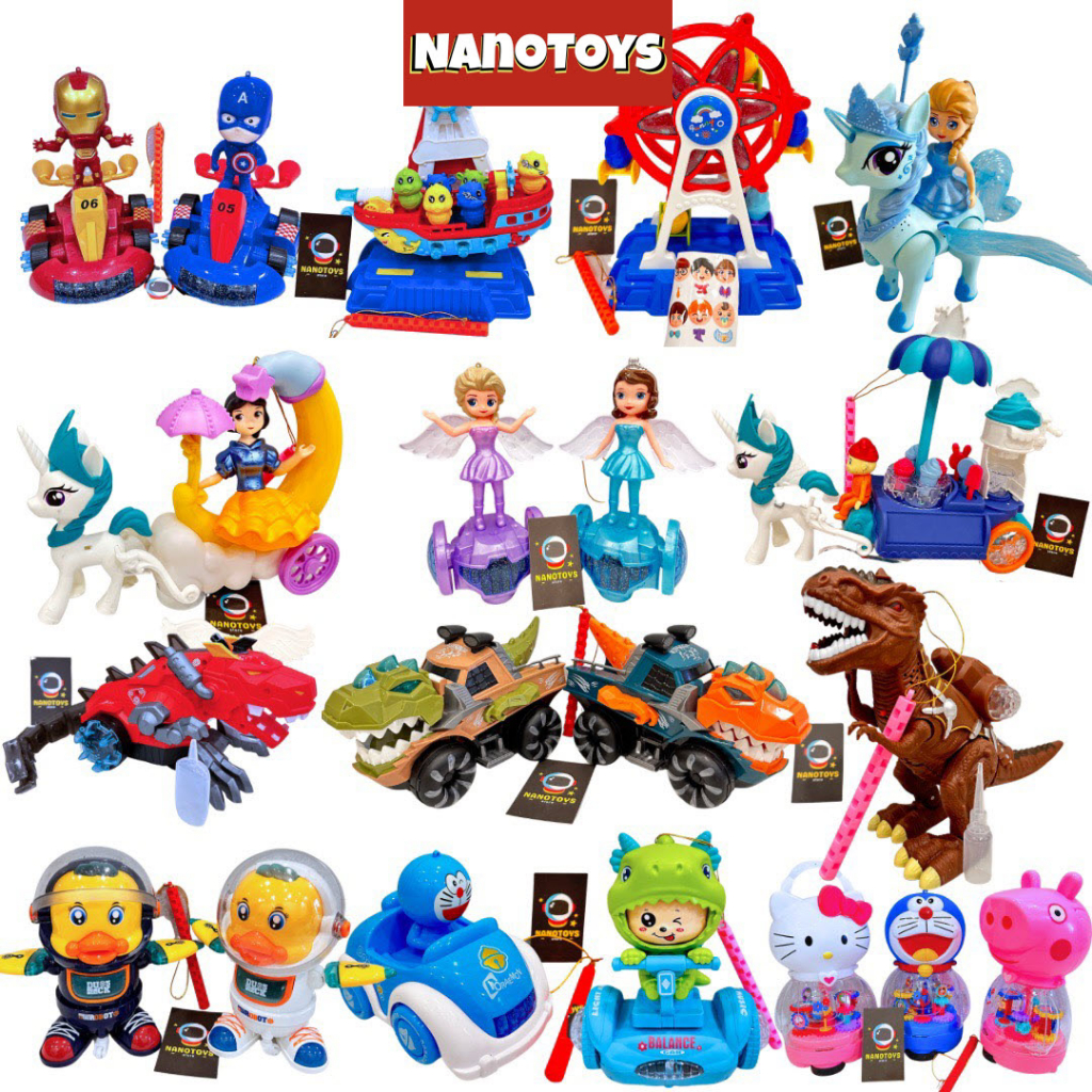 Lồng đèn trung thu chạy pin nhiều mẫu, siêu nhân, công chúa, khủng long, ô tô - tặng kèm pin - NANOTOYS STORE